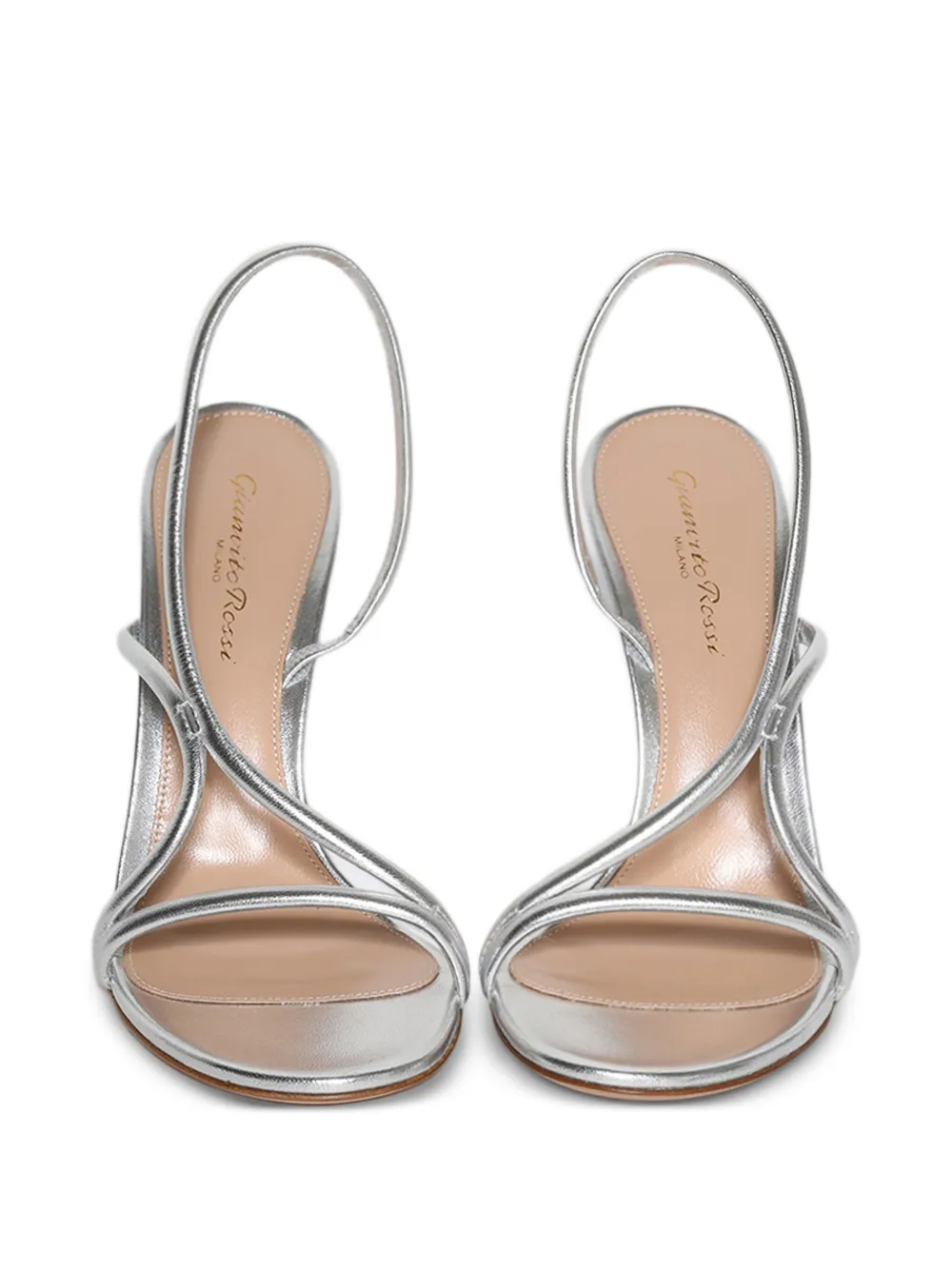 Gianvito Rossi 100mm slingback leather sandals Silver