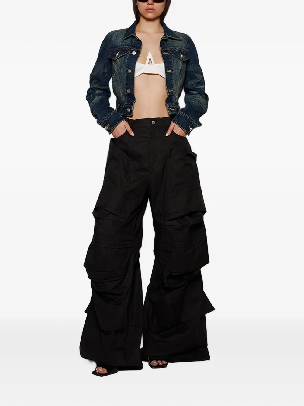 Natasha Zinko Spacesuit layered-pocket trousers Zwart