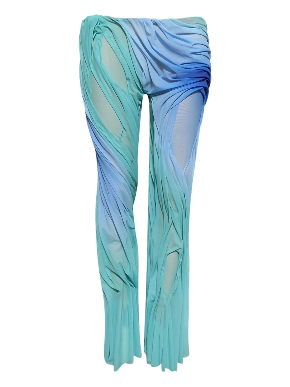 Di Petsa Wetlook gradient trousers - ブルー Di Petsa Wetlook gradient trousers - ブルー