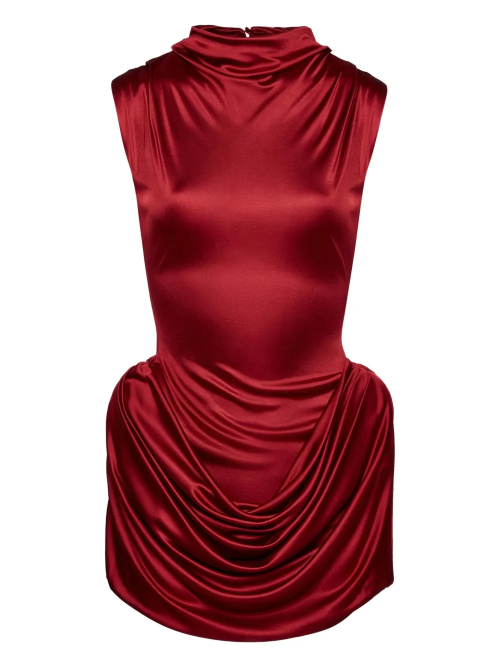 Magda Butrym draped cowl-neck dress Rood