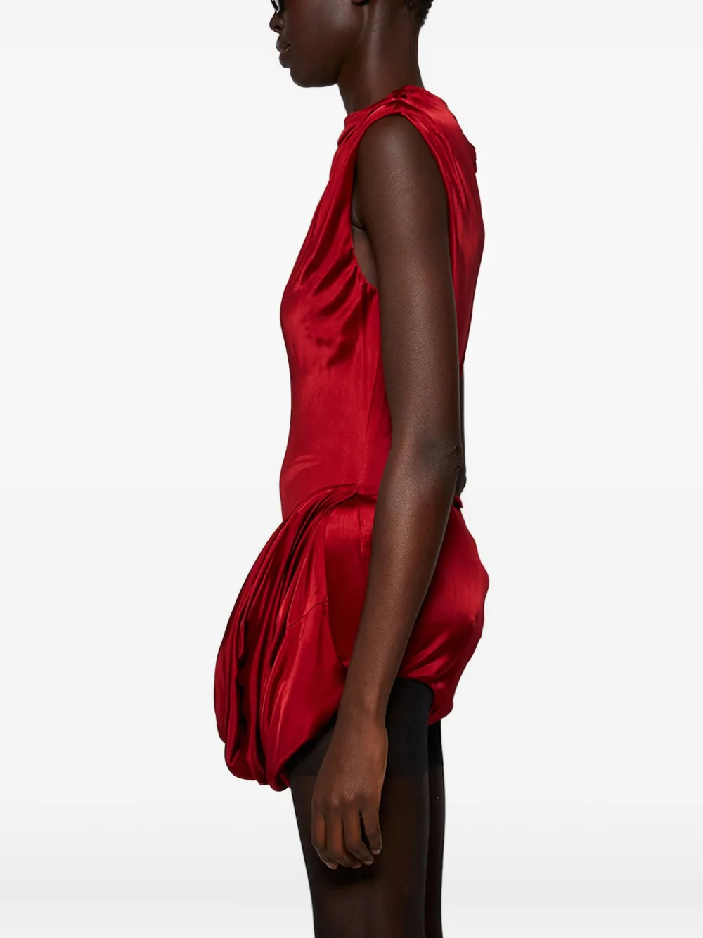 Magda Butrym draped cowl-neck dress Rood