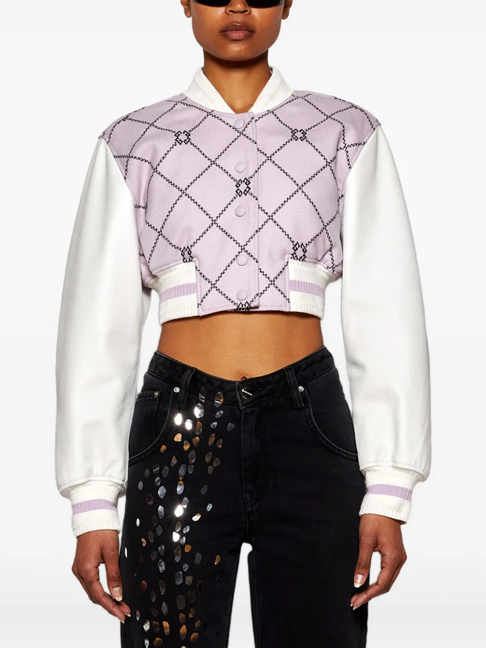 Givenchy cropped varsity jacket Grijs