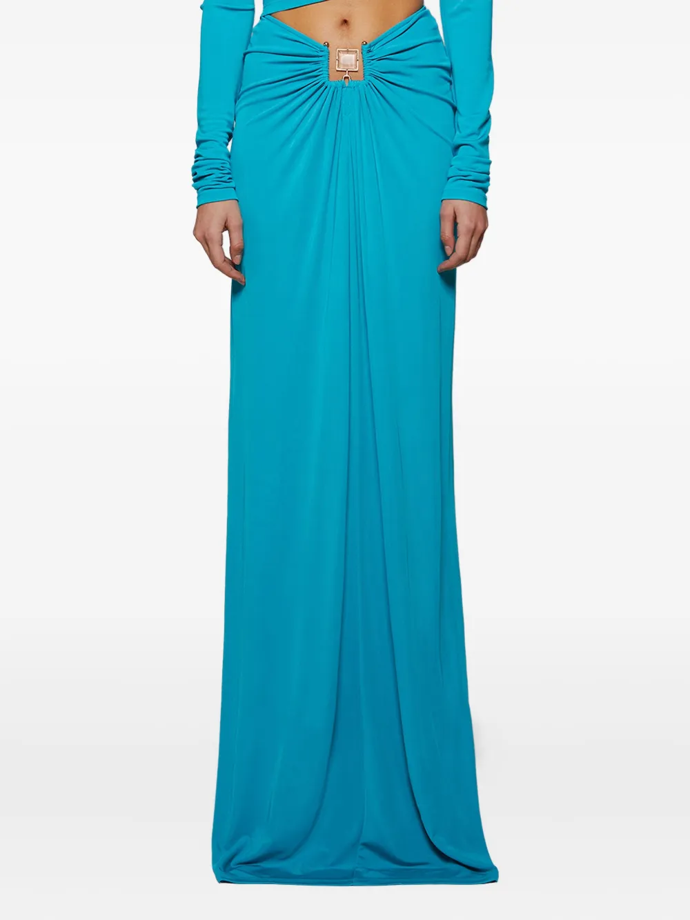 Christopher Esber Bezel Quartz ruched skirt Blauw