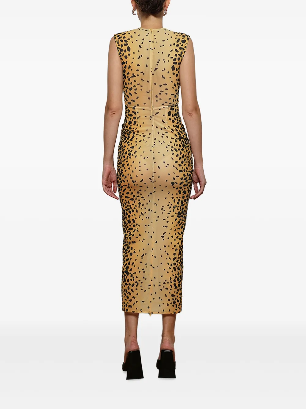 Alex Perry Mouwloze mesh midi-jurk Beige