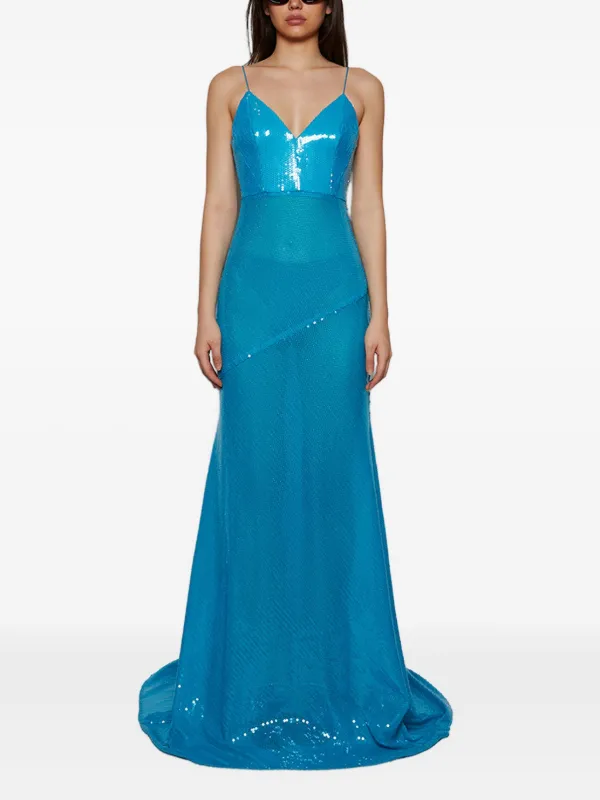 Alex Perry Sequin-embellished Gown - Blue
