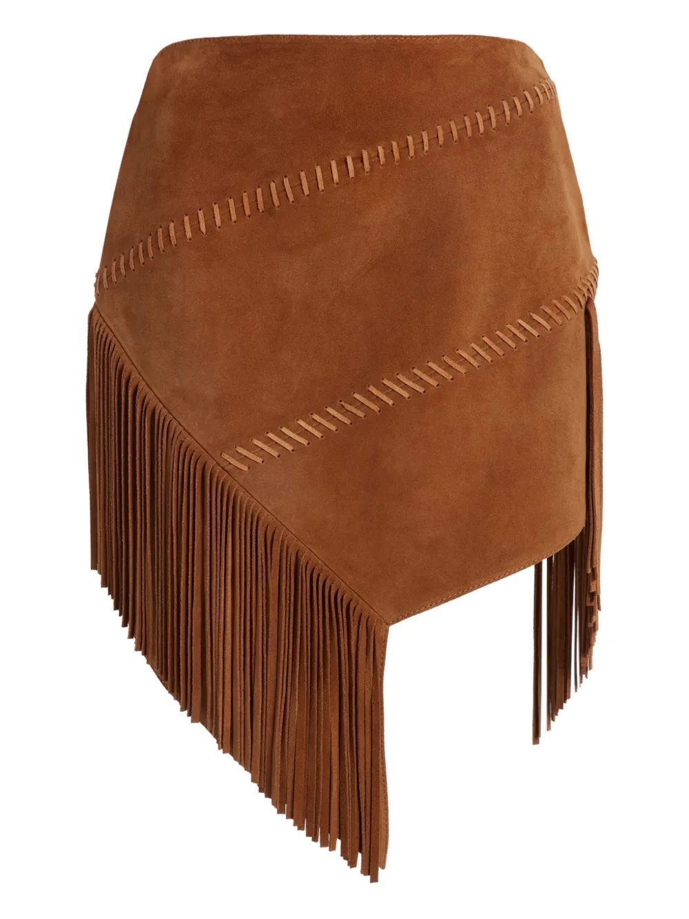 Coperni suede asymmetric skirt Bruin