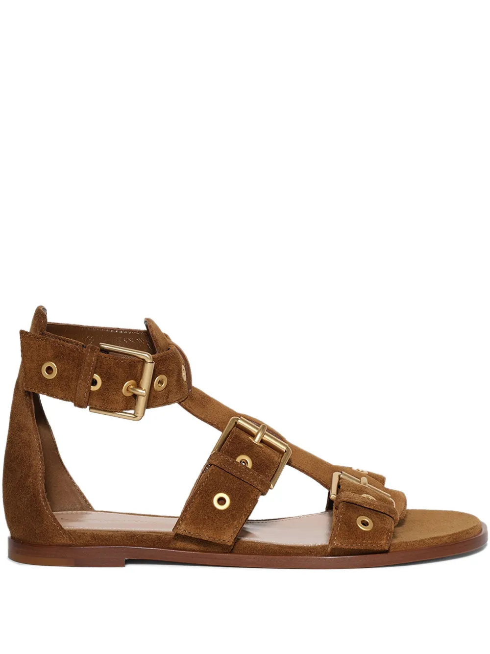 Gianvito Rossi Platte sandalen met gespbandje Bruin