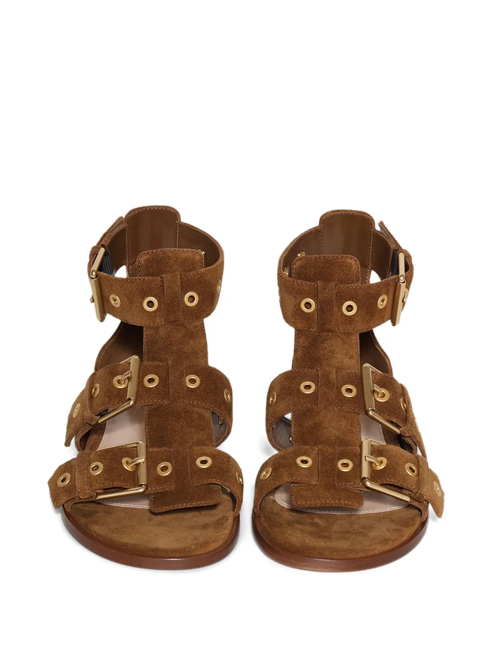 Gianvito Rossi Platte sandalen met gespbandje Bruin