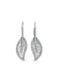 Anita Ko 18K white gold leaf diamond drop earrings - Silver