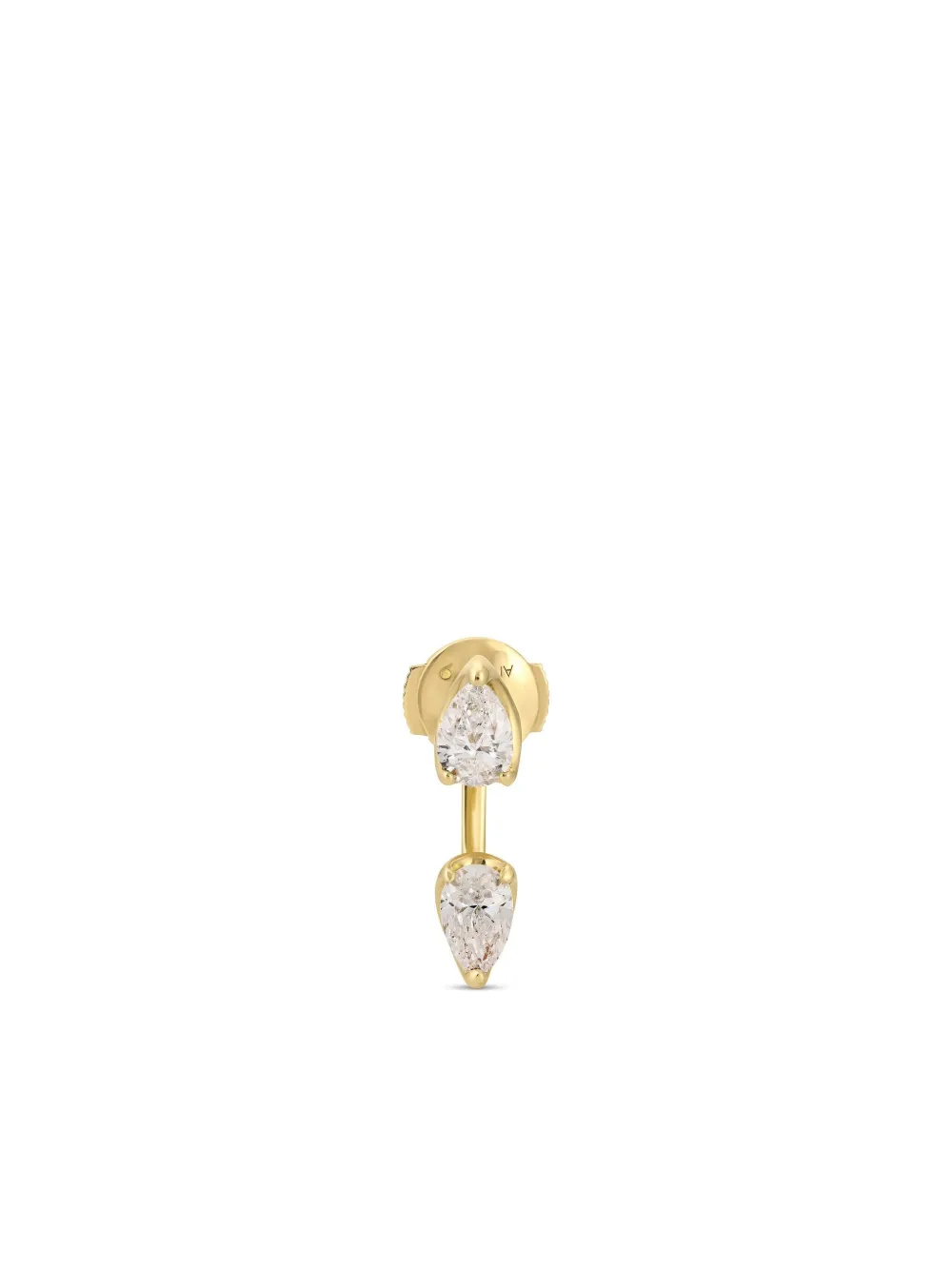 18K yellow gold Orbit pear diamond single earring