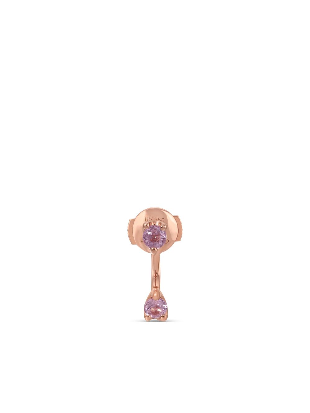 Anita Ko 18K rose gold Orbit sapphire single earring - Pink