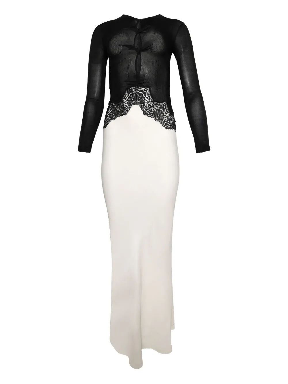 Christopher Esber lace-trimmed long-sleeve dress Zwart