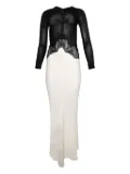 Christopher Esber lace-trimmed long-sleeve dress - Black