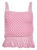 diotima Loop fringe knit-mesh tank top - Pink