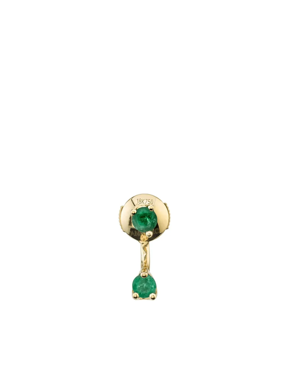 18K yellow gold Orbit emerald single earring