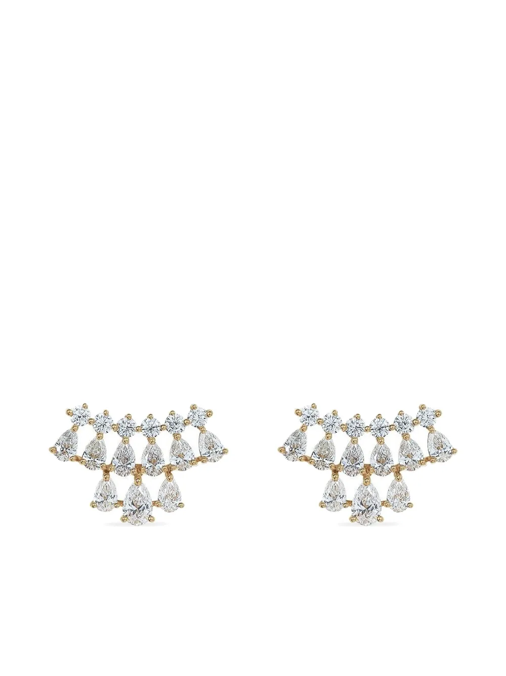 18K yellow gold Daphne diamond earrings