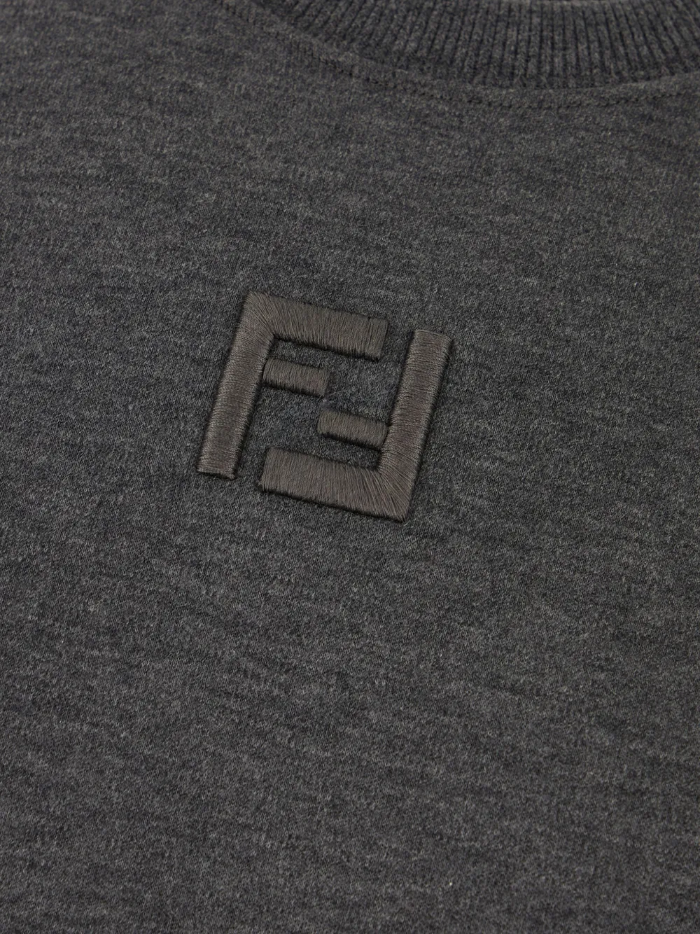  Fendi Ff-embroidered Sweatshirt - Grey 