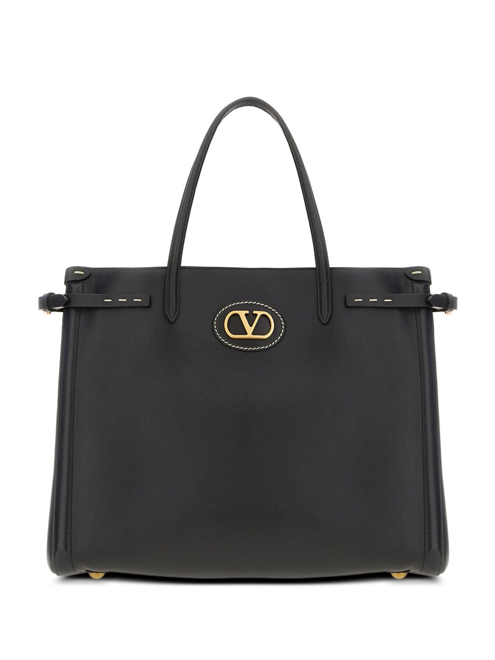 Valentino Garavani logo-plaque tote bag - Black