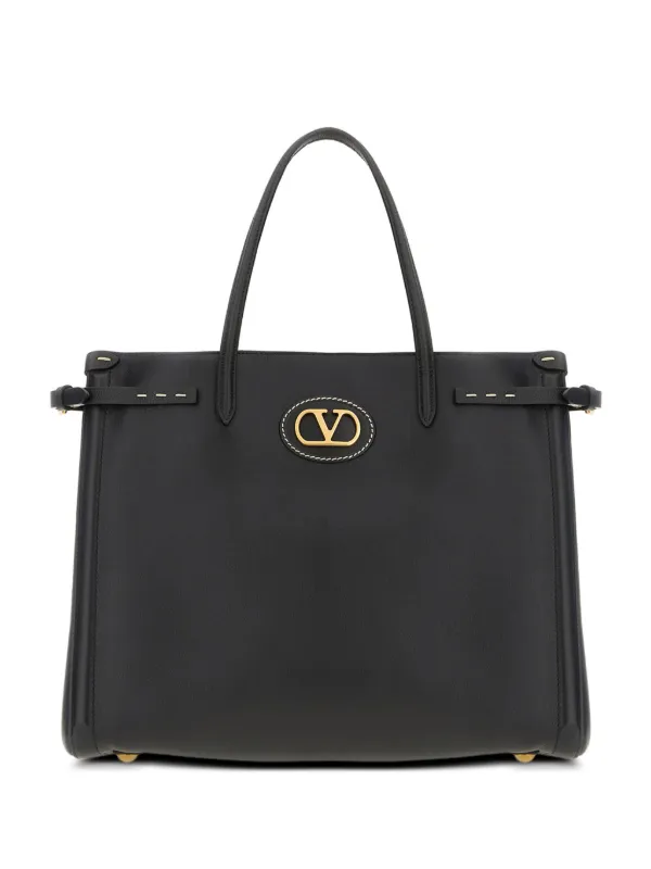 ハンドバッグ Valentino Garavani Borsa Tote Piccola Nera In Pelle Con Logo Valentino Garavani Borsa Tote Alltime Piccola In Pelle