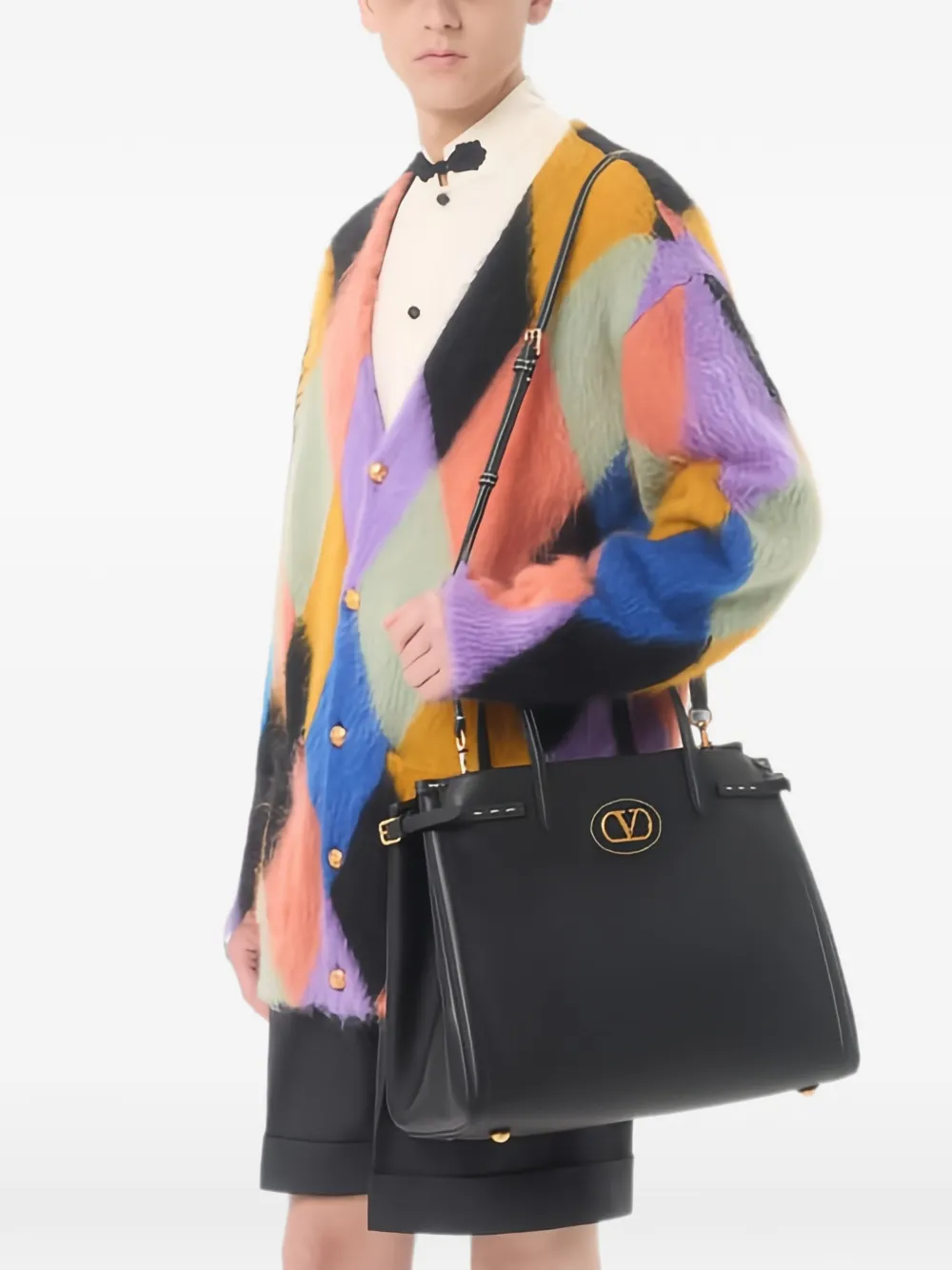  Valentino Garavani Bolso Shopper Antibes Mediano - Negro 