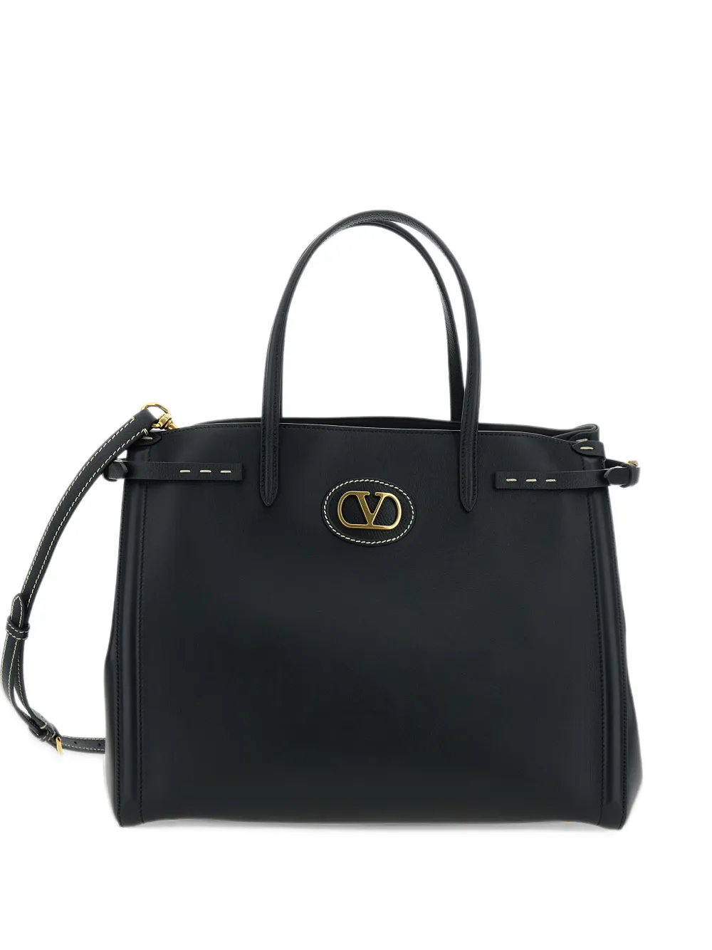 Valentino Garavani Medium Antibes leren shopper Zwart