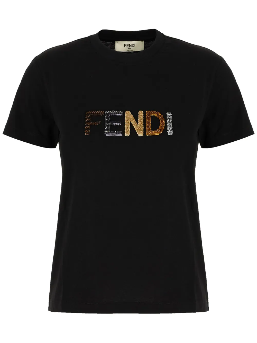 sequinned-logo T-shirt