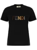 FENDI sequinned-logo T-shirt - Black