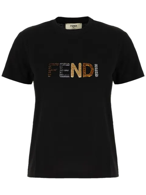 FENDI sequinned-logo T-shirt
