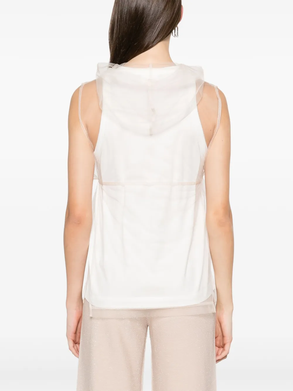 Shop Fabiana Filippi Sheer-layer Tank Top In White