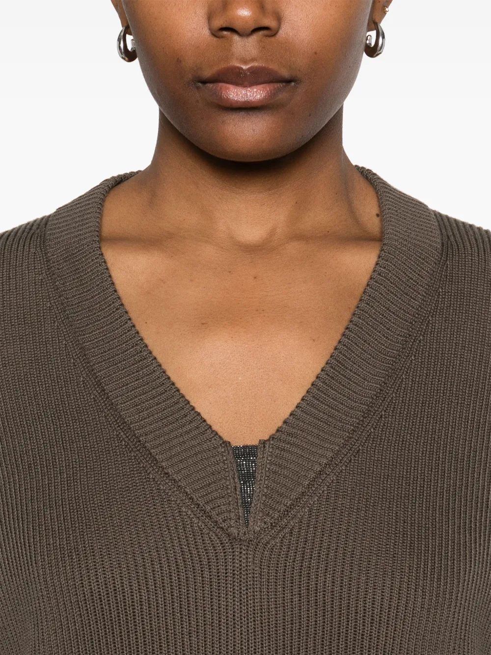 Brunello Cucinelli Geribbelde sweater Bruin