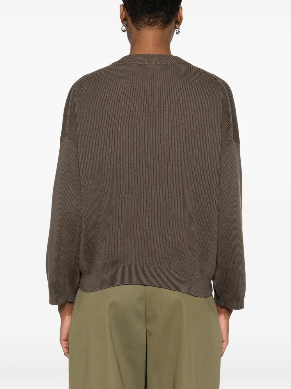 Brunello Cucinelli Geribbelde sweater Bruin