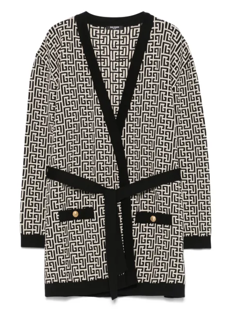 Balmain Kids monogram-jacquard coat 