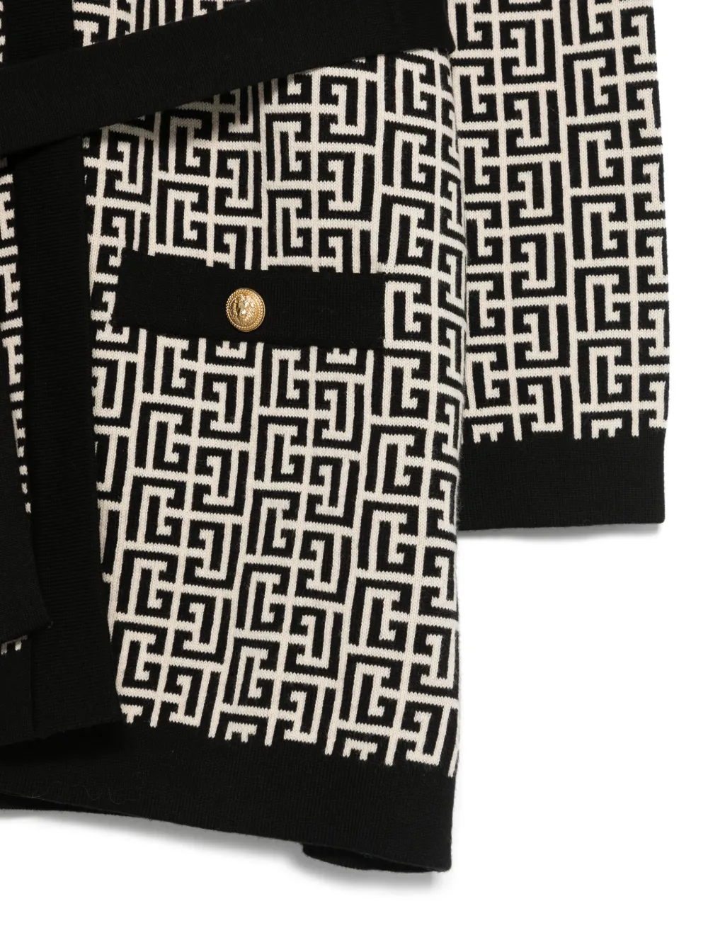 BALMAIN MONOGRAM-JACQUARD COAT