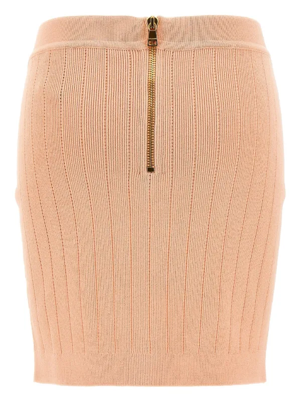 ★BALMAIN★ボタンニットスカート Balmain ボタン ニットスカート | ブラック | FARFETCH JP