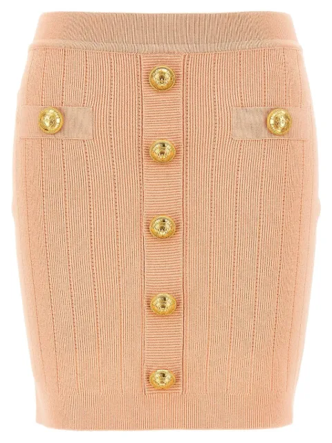 Balmain buttoned knitted midi skirt