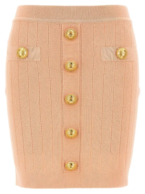 Jupe mi-longue boutonnée - Balmain - Modalova