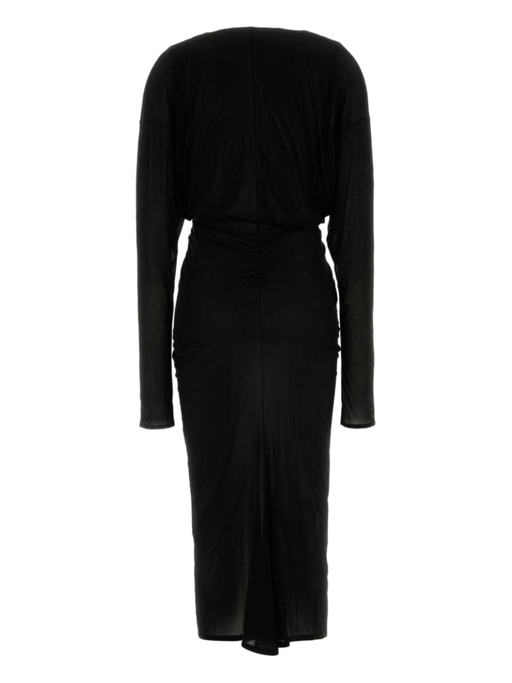 Saint Laurent ruched midi dress - Zwart