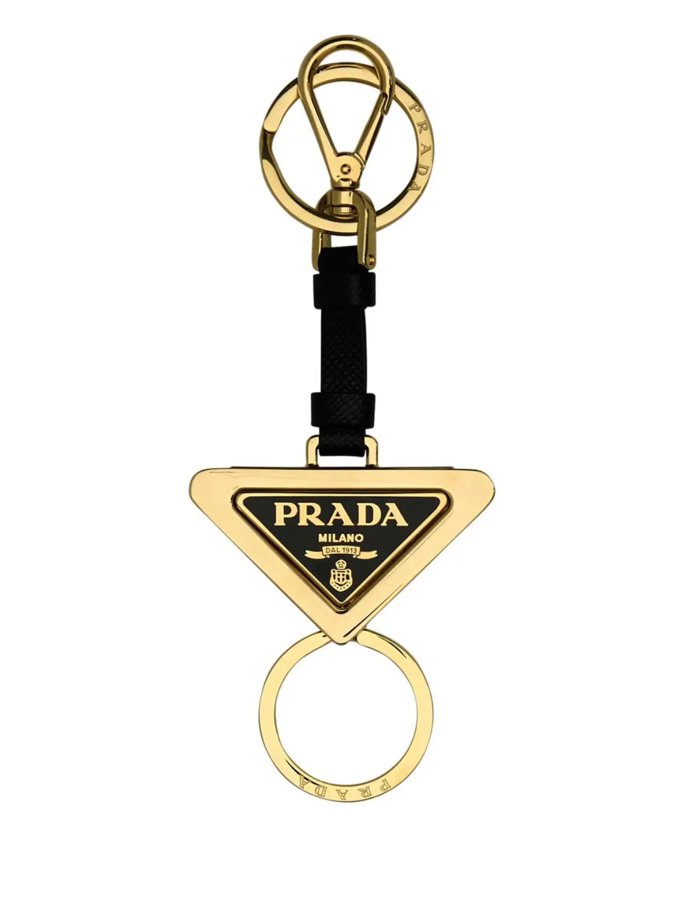 Prada triangle-logo keyring | Gold | Image 1