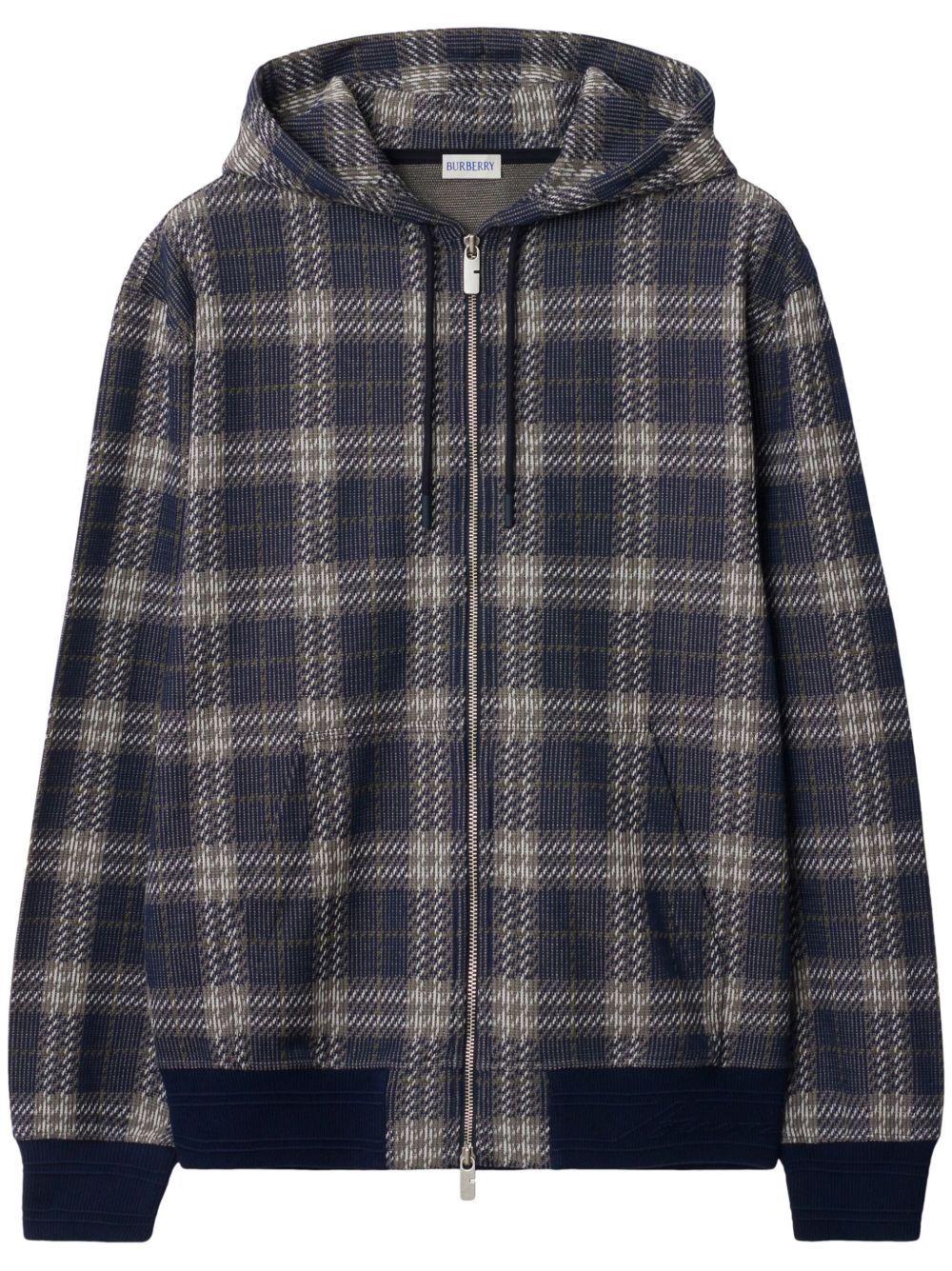 Burberry Geruite hoodie Blauw