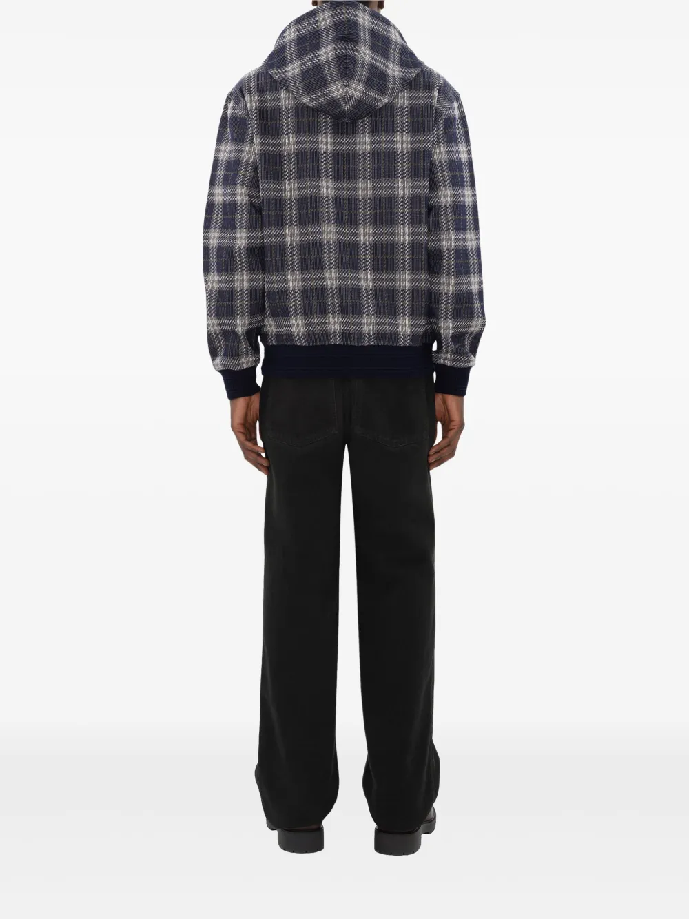 Burberry Geruite hoodie Blauw