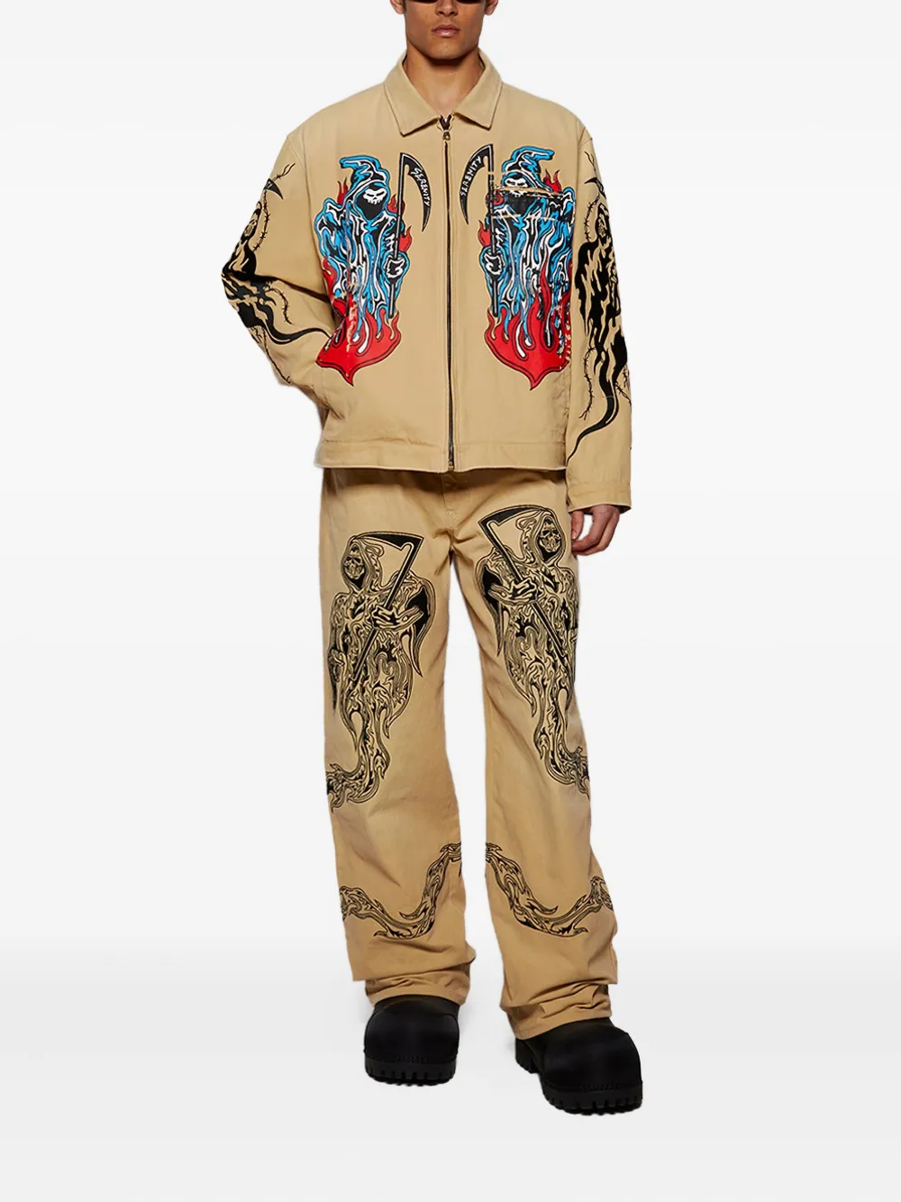 Warren Lotas reaper-print work jacket | Shirt Jackets | Image 2