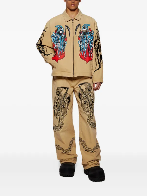 Warren Lotas reaper-print Work Jacket | Neutrals | FARFETCH