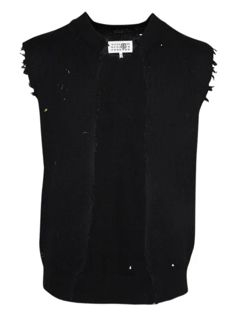 MM6 Maison Margiela rabbit-print frayed gilet