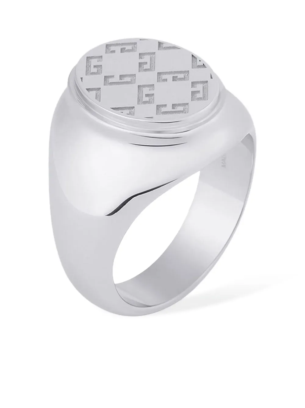 Givenchy 2G metallic embossed signet ring | Silver | Image 1