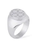 Givenchy 2G metallic embossed signet ring - Silver