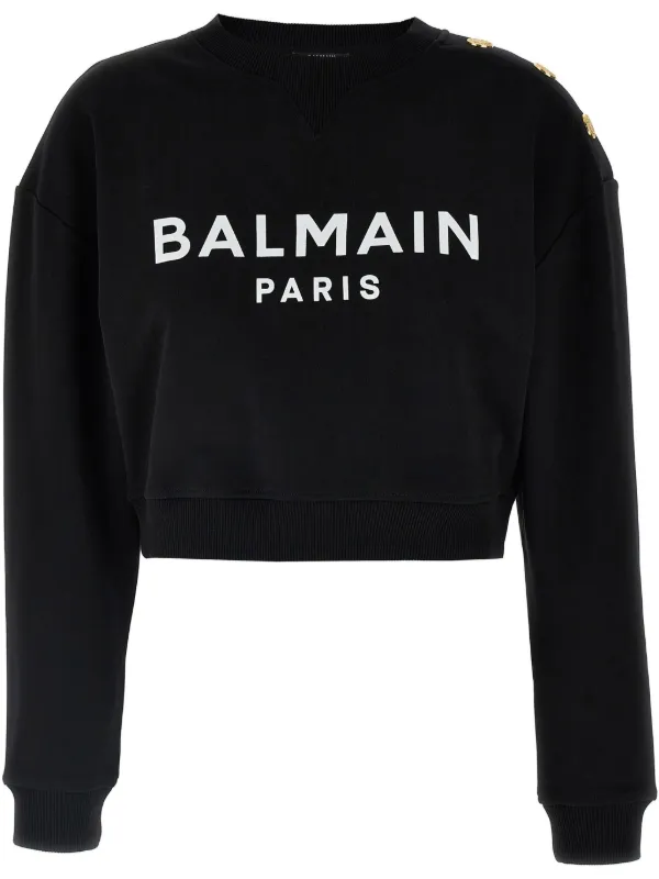 その他 BALMAIN SS25 Logo sweatshirt (EF1JQ002BB02 EAB) Metallic flocked Balmain sweatshirt gold gold - Men | BALMAIN