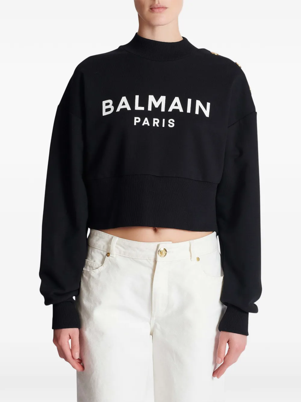 Balmain Sweater met logo Zwart
