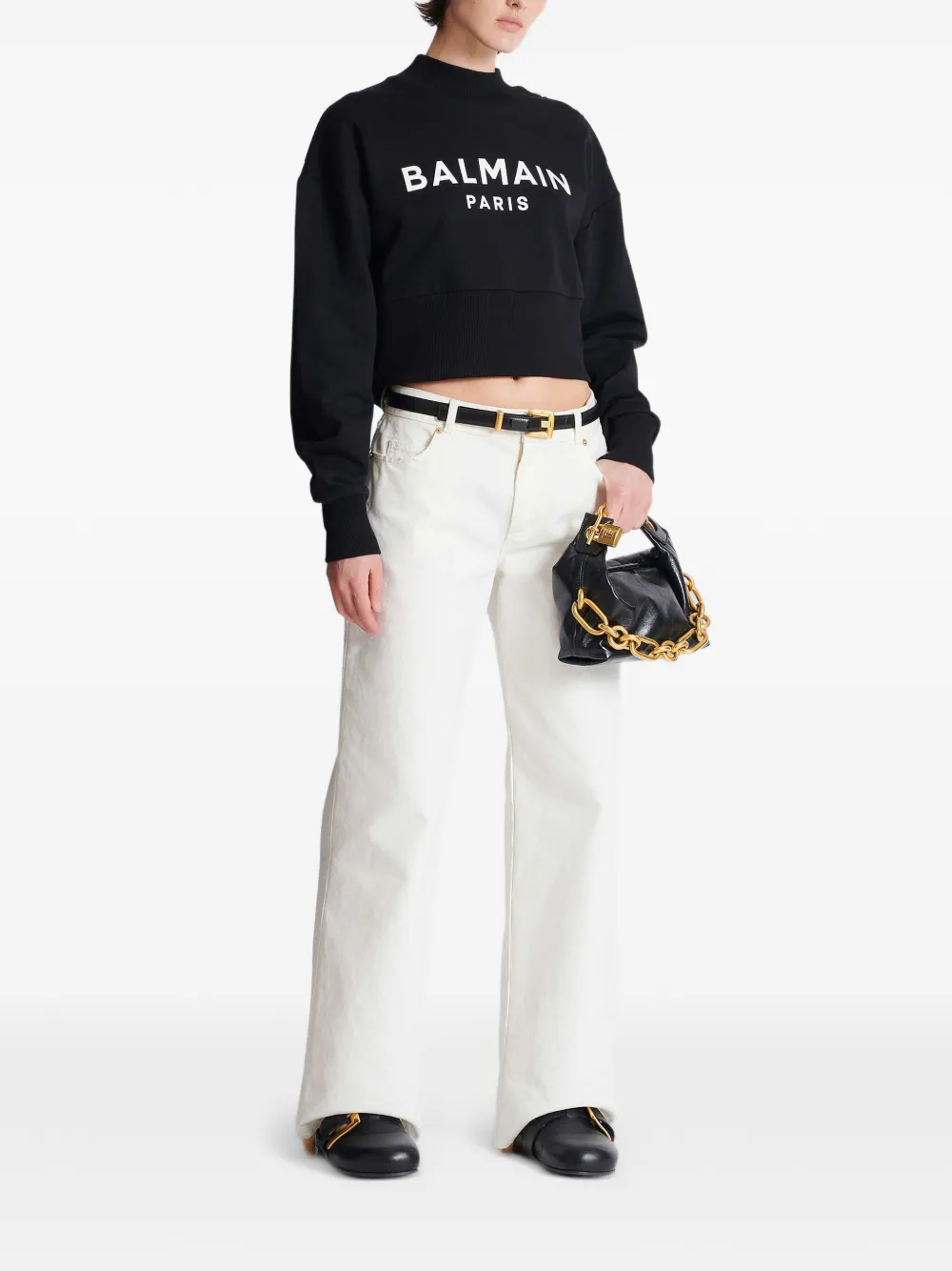 Balmain Sweater met logo Zwart