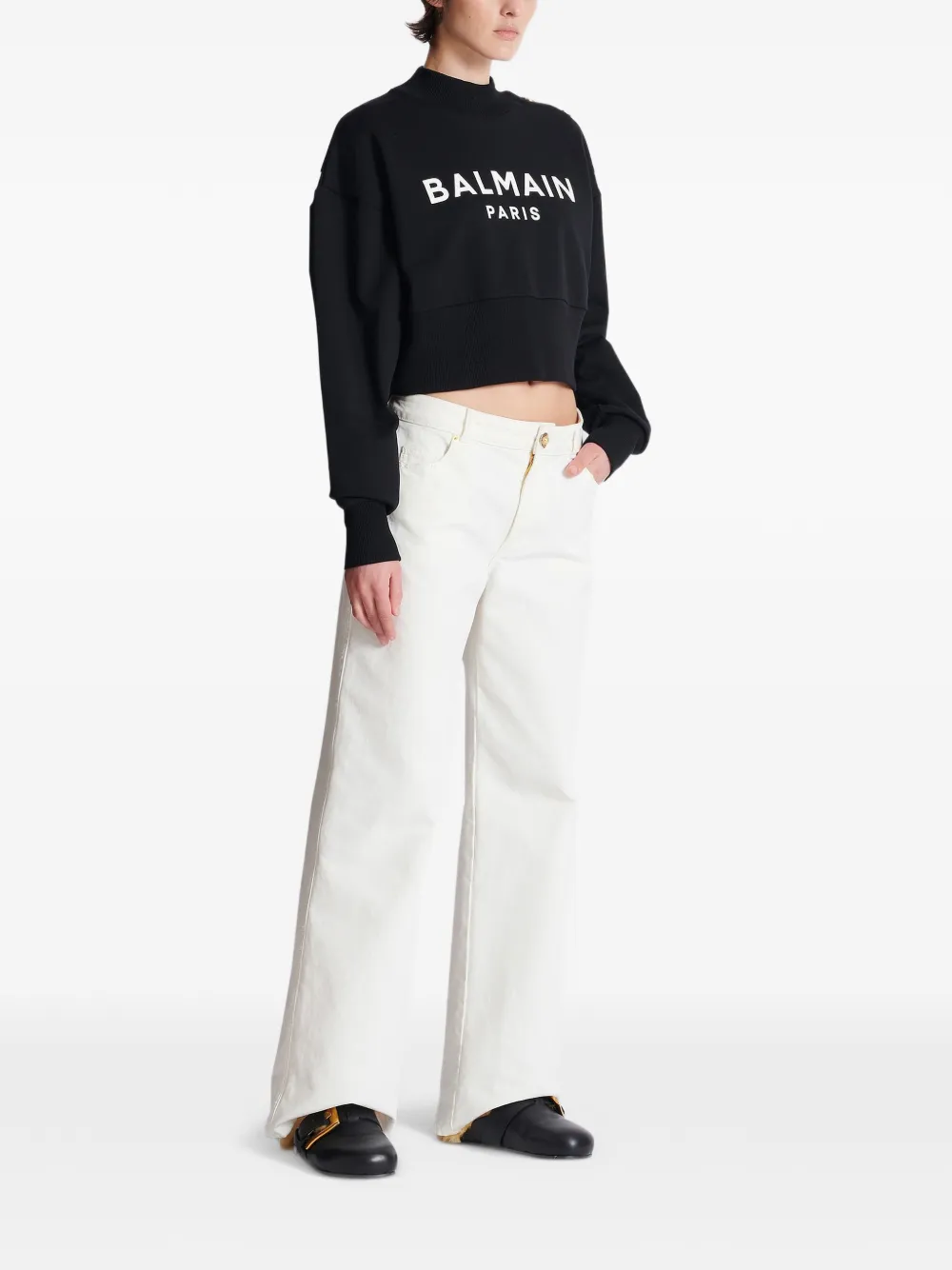 Balmain Sweater met logo Zwart