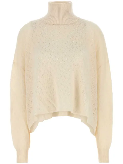Chloé pointelle-knit turtleneck sweater